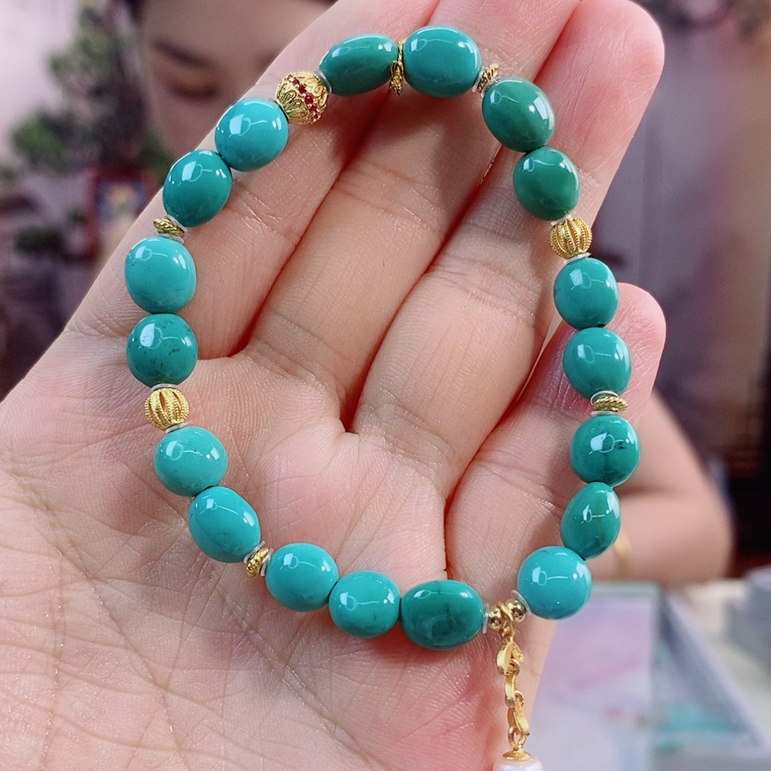 银S925镀金镶嵌绿松石珠宝奇石