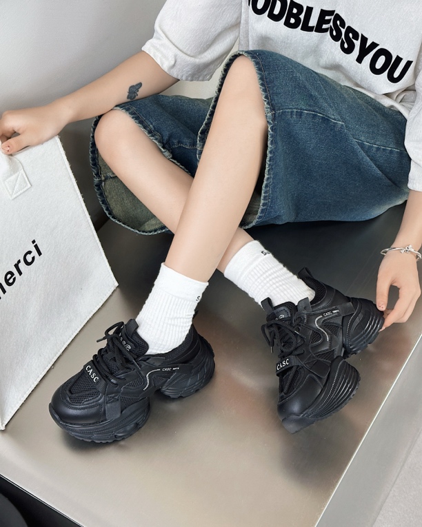 苏丽诺网面透气老爹鞋女2025新款增高运动鞋5627