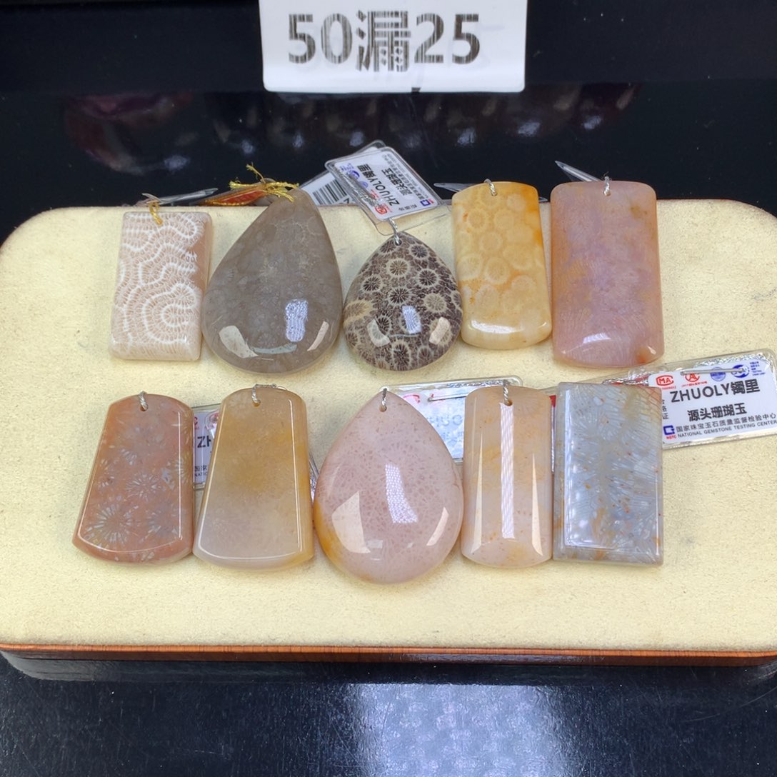 硅化珊瑚（珊瑚玉）未镶嵌颈饰50漏25米一个可挑（73号）