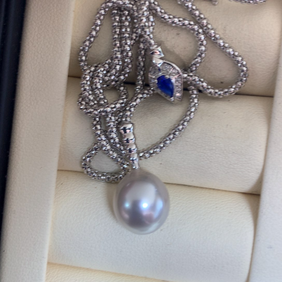 海水珍珠银S925镶嵌颈饰