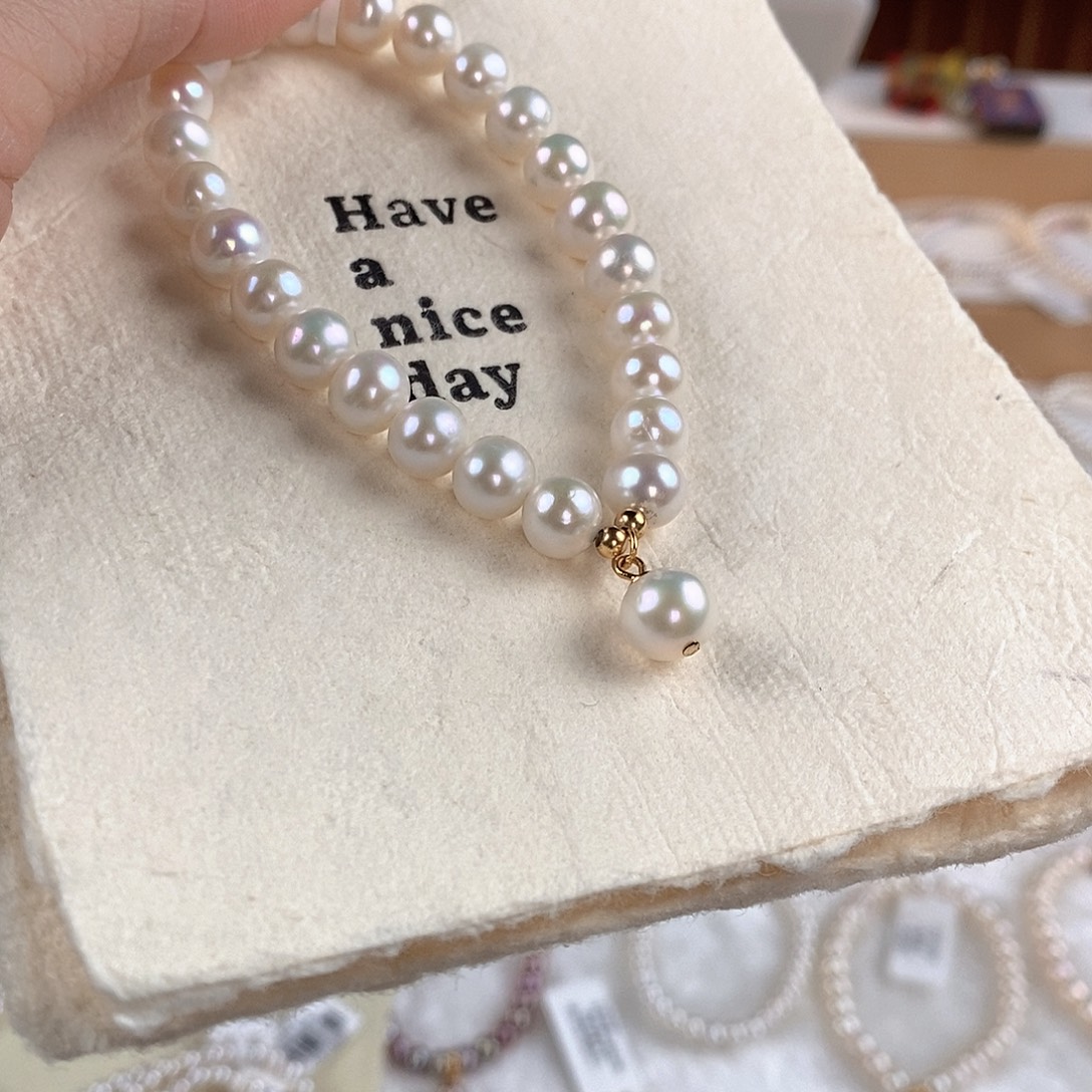 银S925镶嵌淡水珍珠手绳