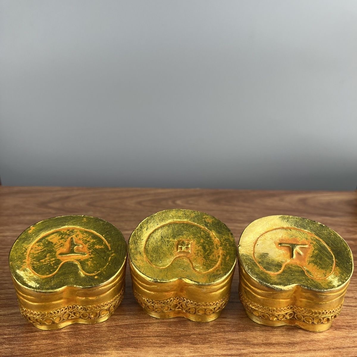 鎏金金锭大清赤金上中下金马蹄金精美古玩仿古收藏品