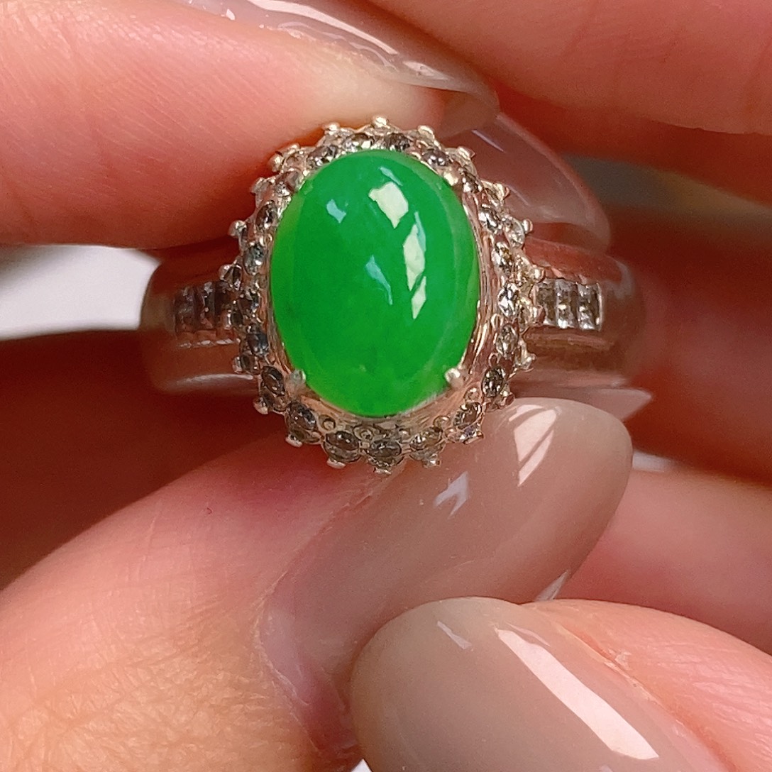 堇***华翡翠裸石翡翠蛋面