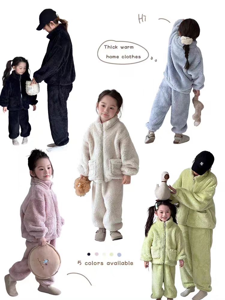 正品【升级加厚】冬季睡衣儿童加绒保暖宽松大码家居服可外穿女童