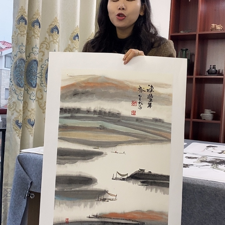 国画纯手绘国画写意作品43*63