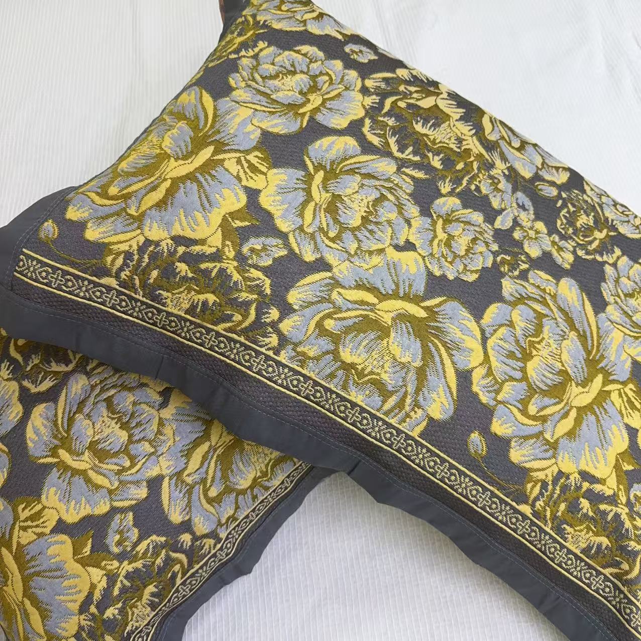 多层纱布枕巾--富贵满堂