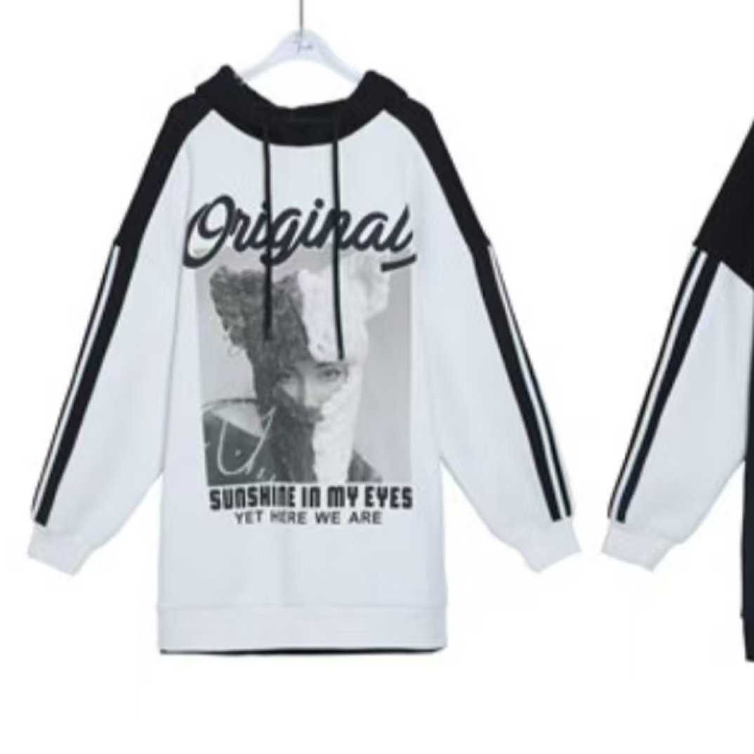 【BAI】秋冬新款连帽字母印花宽松百搭卫衣女30795