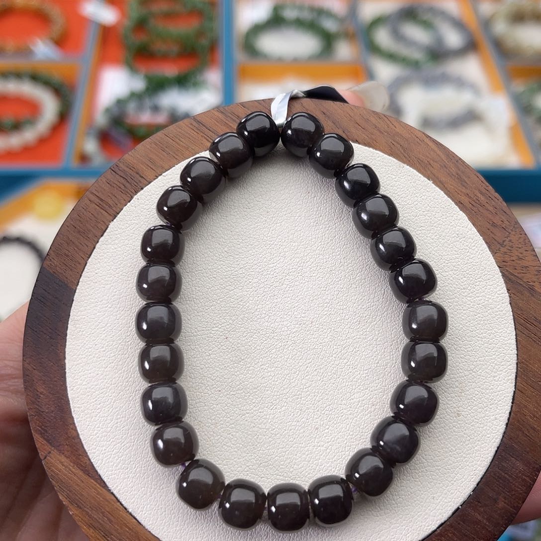 和田玉未镶嵌手串Z17卡7×8