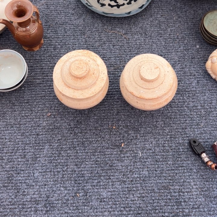 瓶夏*影青釉纹饰小罐子