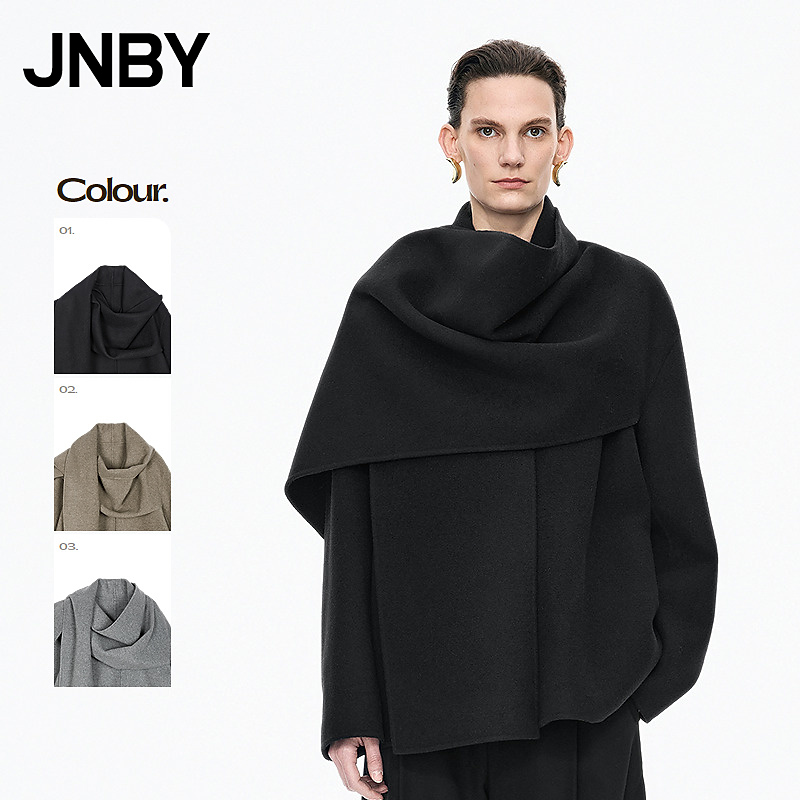 【商场同款】JNBY/江南布衣25冬新品毛呢大衣女斗篷披肩5X0810130