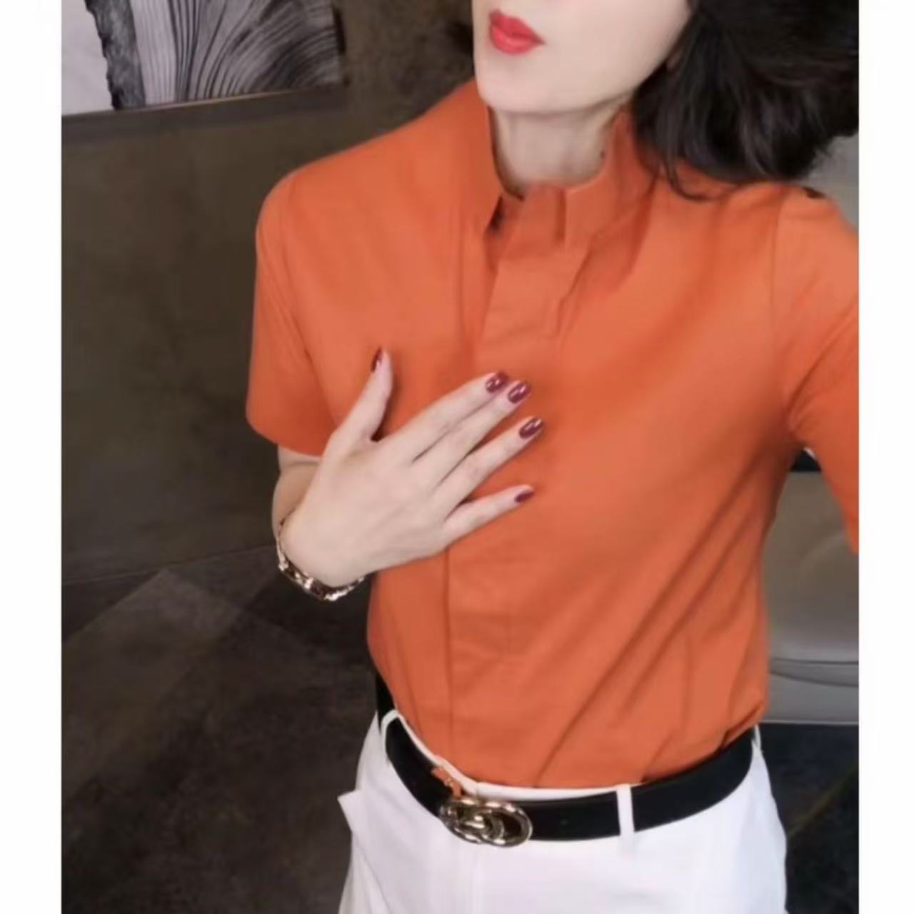 【杭州-意法】NN486-时尚女装设计感衬衣小众气质显瘦法式百搭