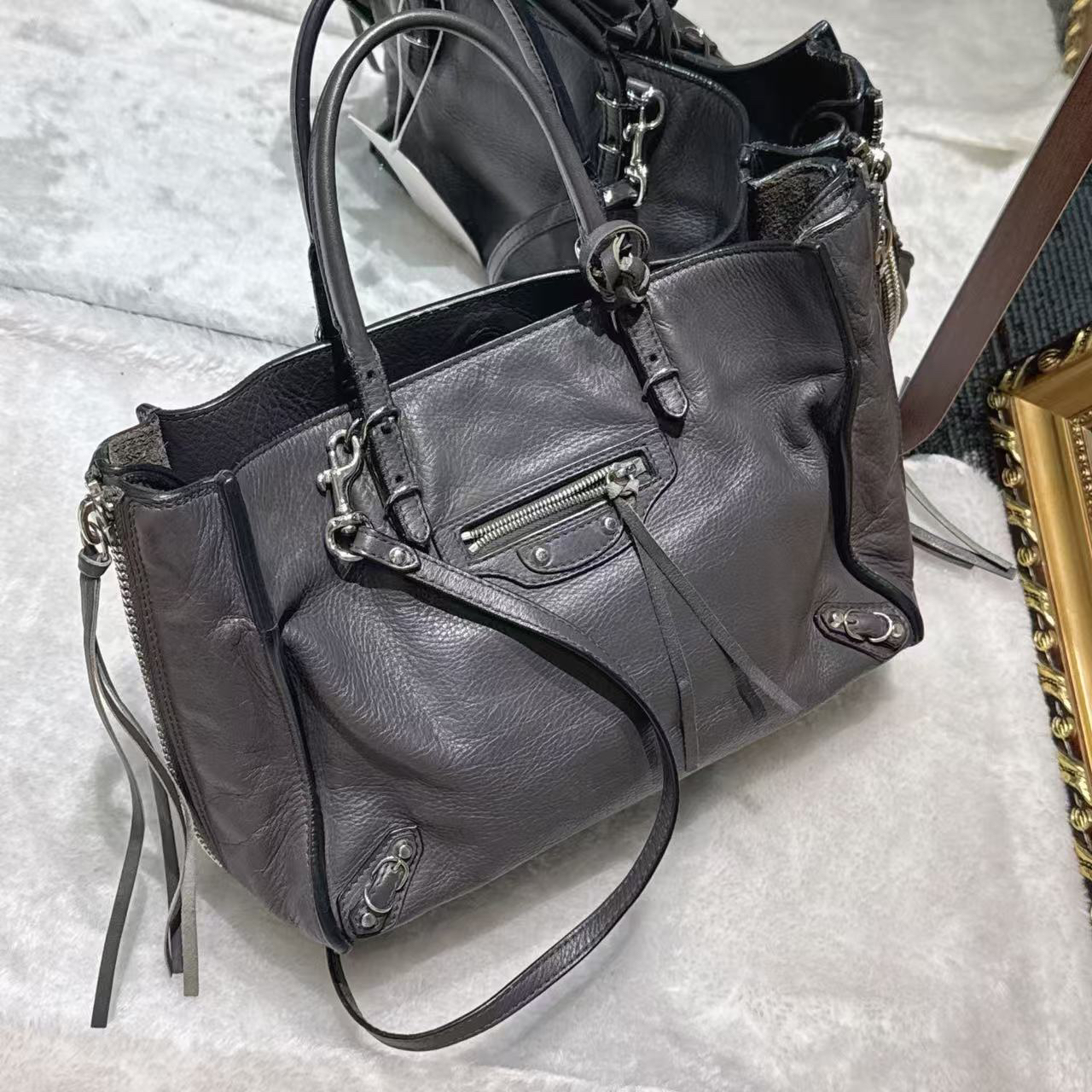 95新 Balenciaga/巴黎世家 灰色机车包包单肩包包