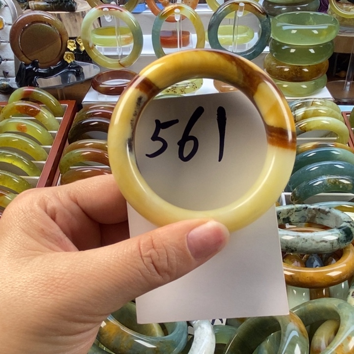 蛇纹石玉未镶嵌手镯51.7-52