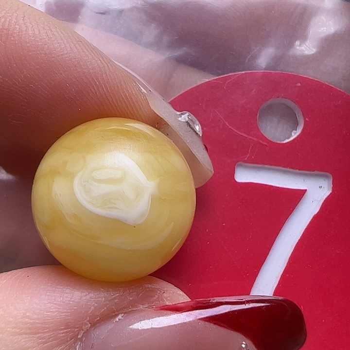 蜜蜡未镶嵌珠宝奇石微花粉14.5mm圆珠