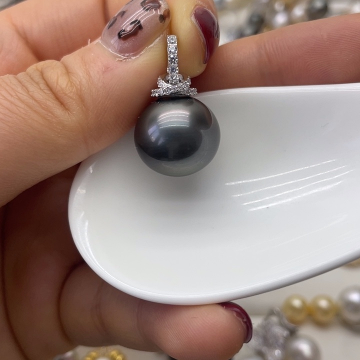 海水珍珠吊坠(不含链)银S925镶嵌