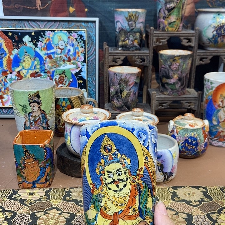 手工手绘五财大可乐杯