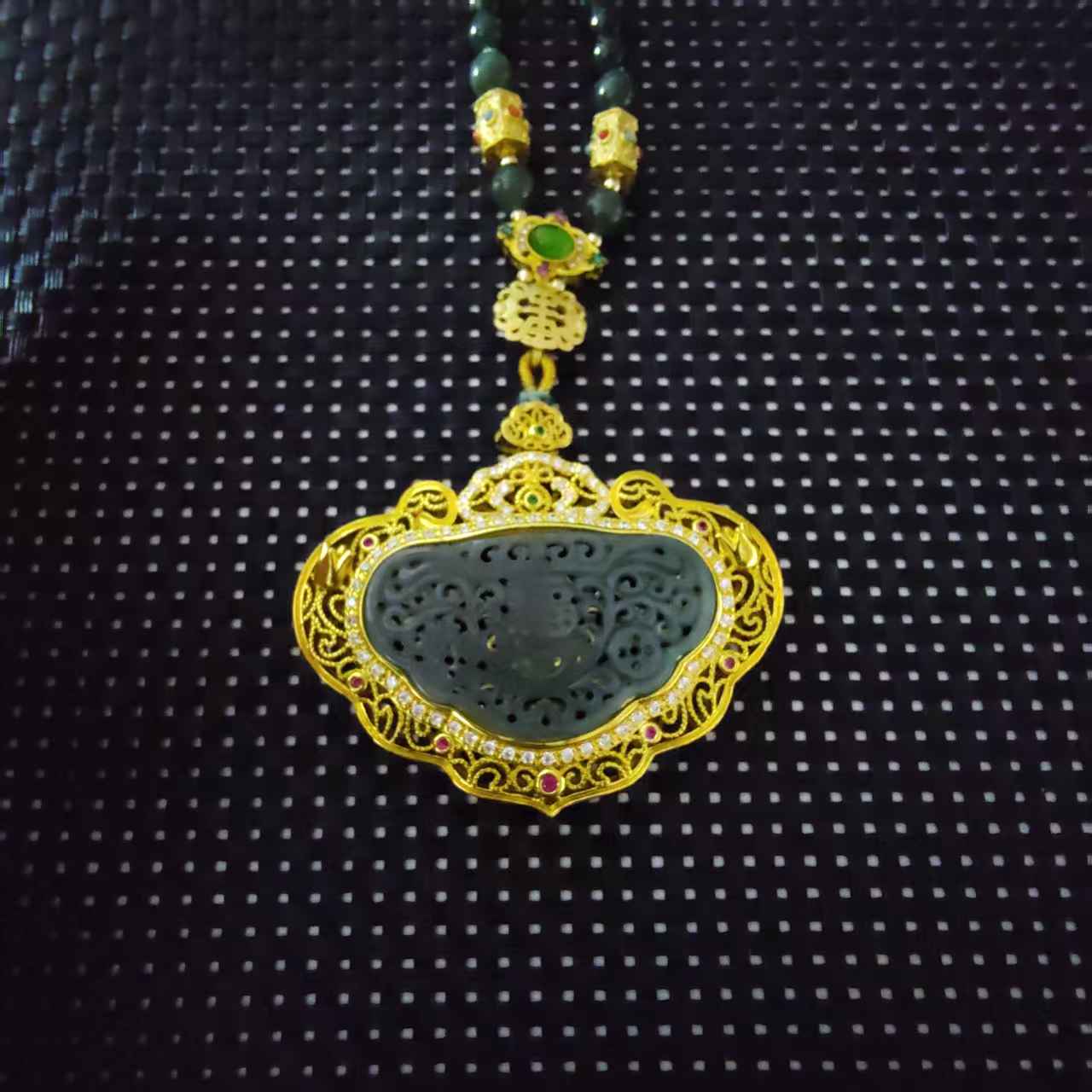 【小七正品】纷飞翡翠A货吊坠合金镶嵌【YPN675】