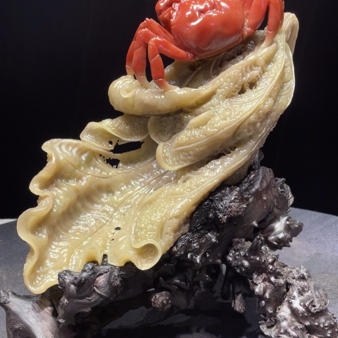 【闪购商品】寿山石梅***螃蟹摆件工艺品