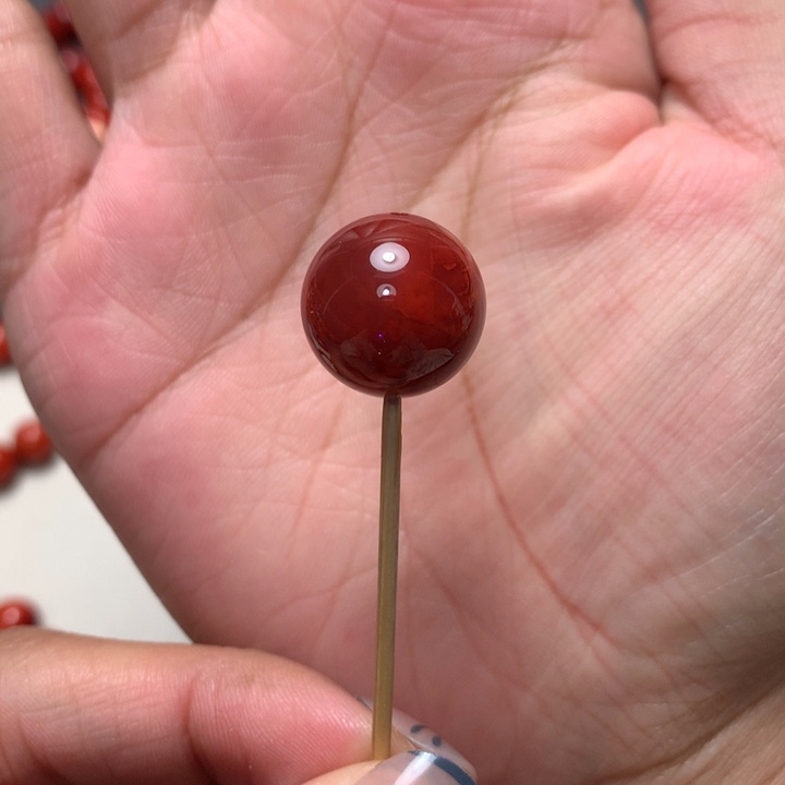 南红玛瑙未镶嵌手串14+mm火焰圆珠