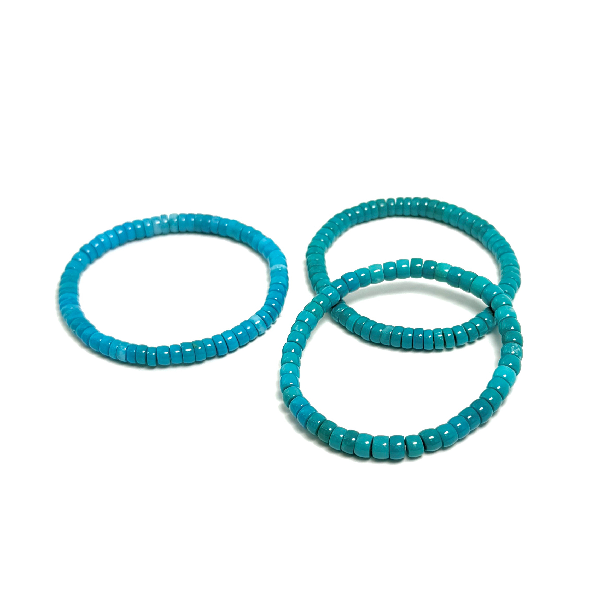 【V姐珠宝】XR52815 原矿高瓷高蓝绿松直切手串 5*1mm 多样性发其一