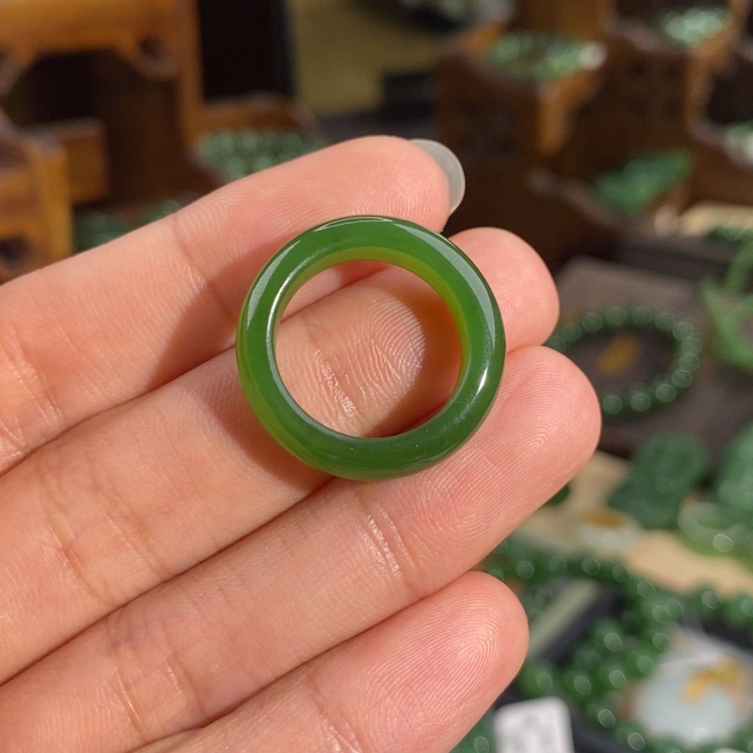 和田玉（碧玉）戒指未镶嵌17.6内径