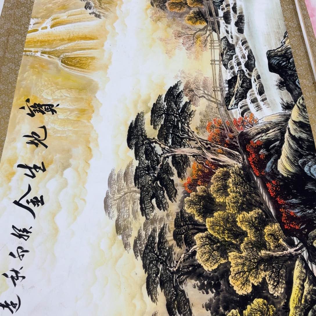 云***上国画QC原创横山水作品！带证书！限购一单 