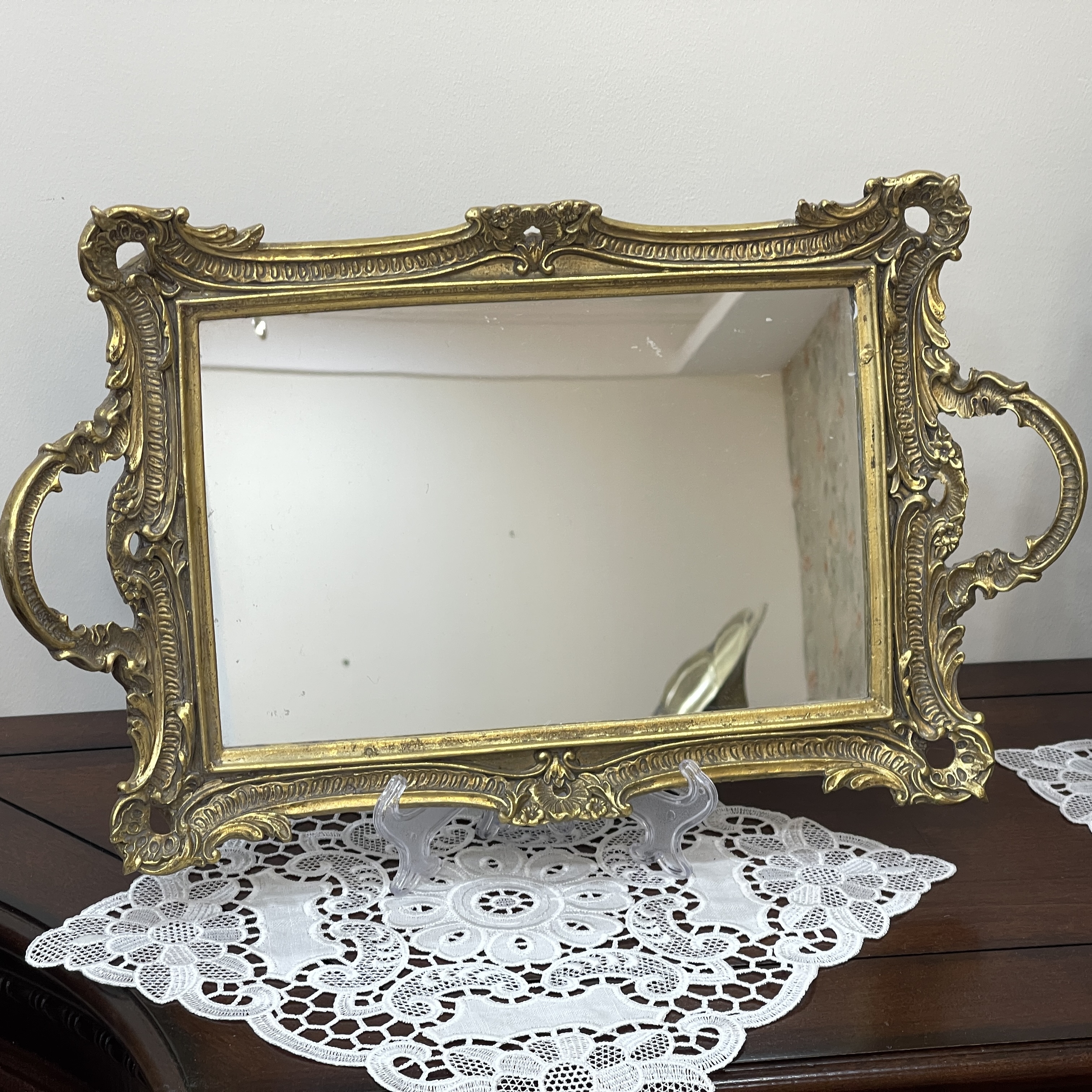 法式复古树脂雕花相框客厅装饰摆台照片框化妆品首饰展示盘