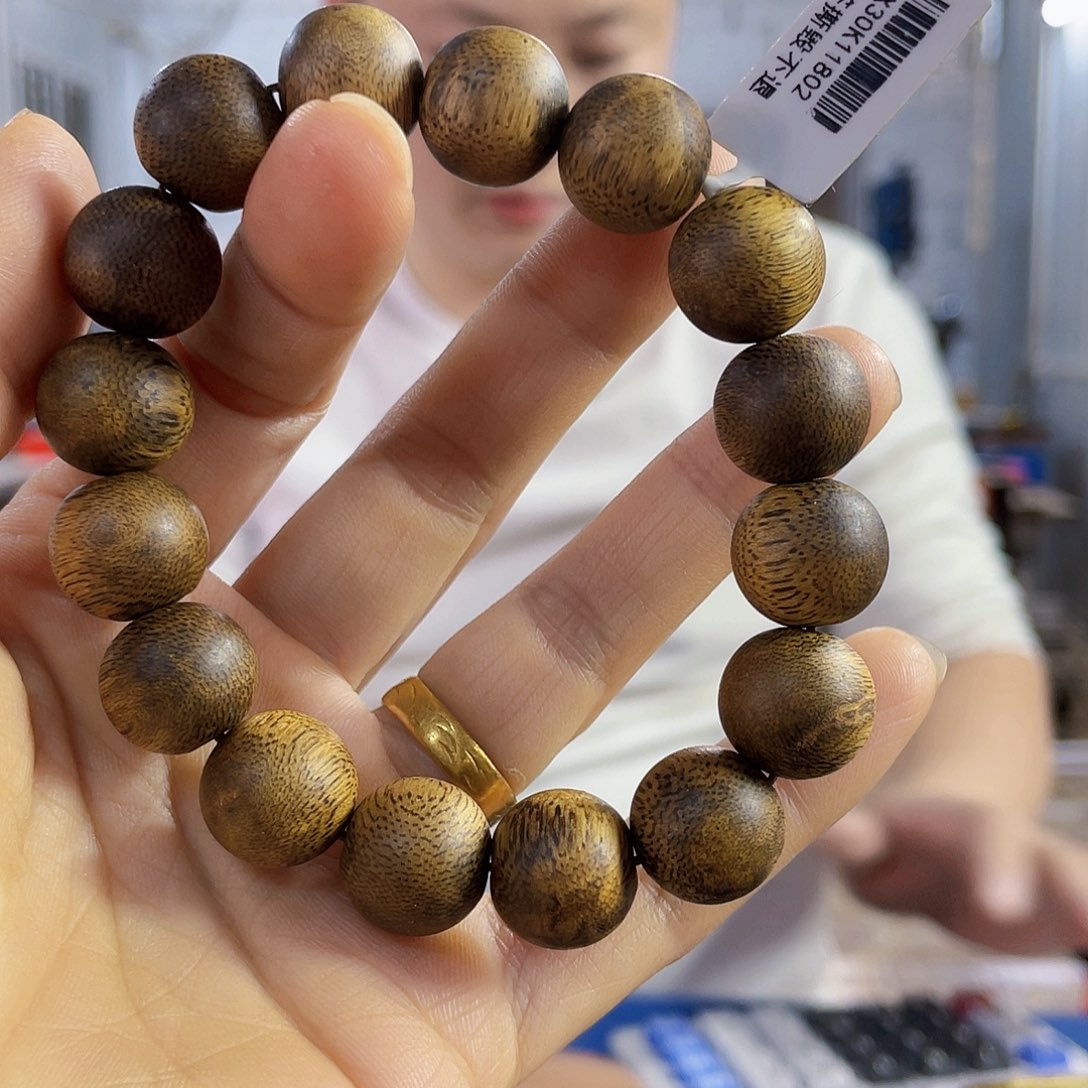 沉香手串老白棋圆珠单圈1.4/16克多样性发一
