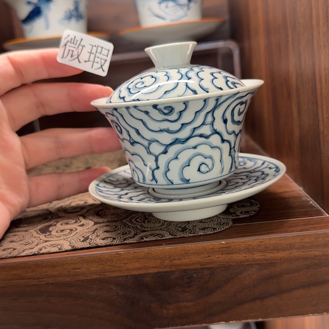 釉下彩纯手绘微瑕