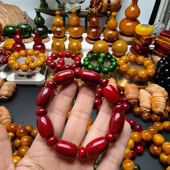 天***故松木琥珀木红油八方来财1.3尺寸