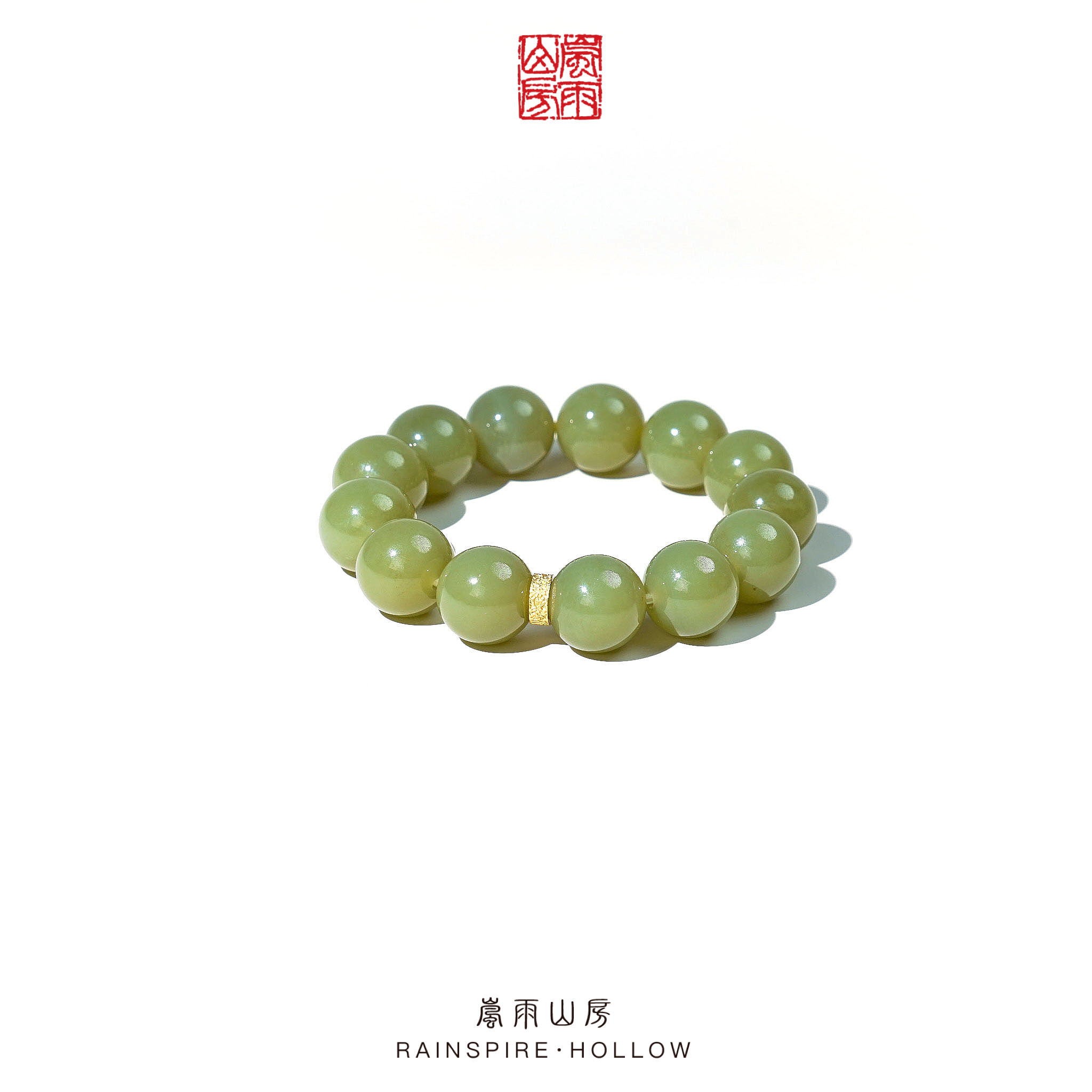 和田玉 且末黄口 手串单圈 16mm