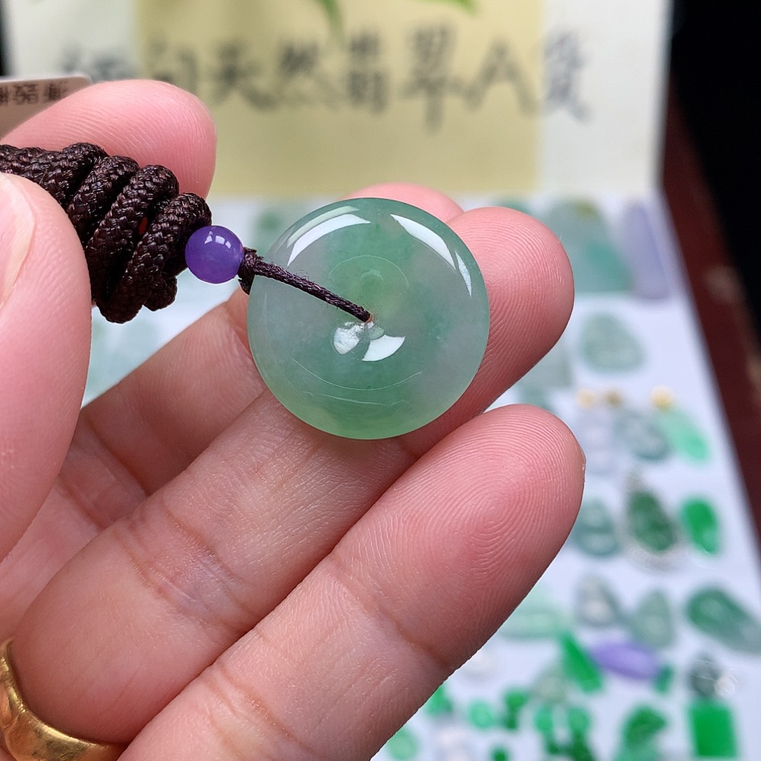翡翠裸石缅甸天然A货翡翠冰种平安扣