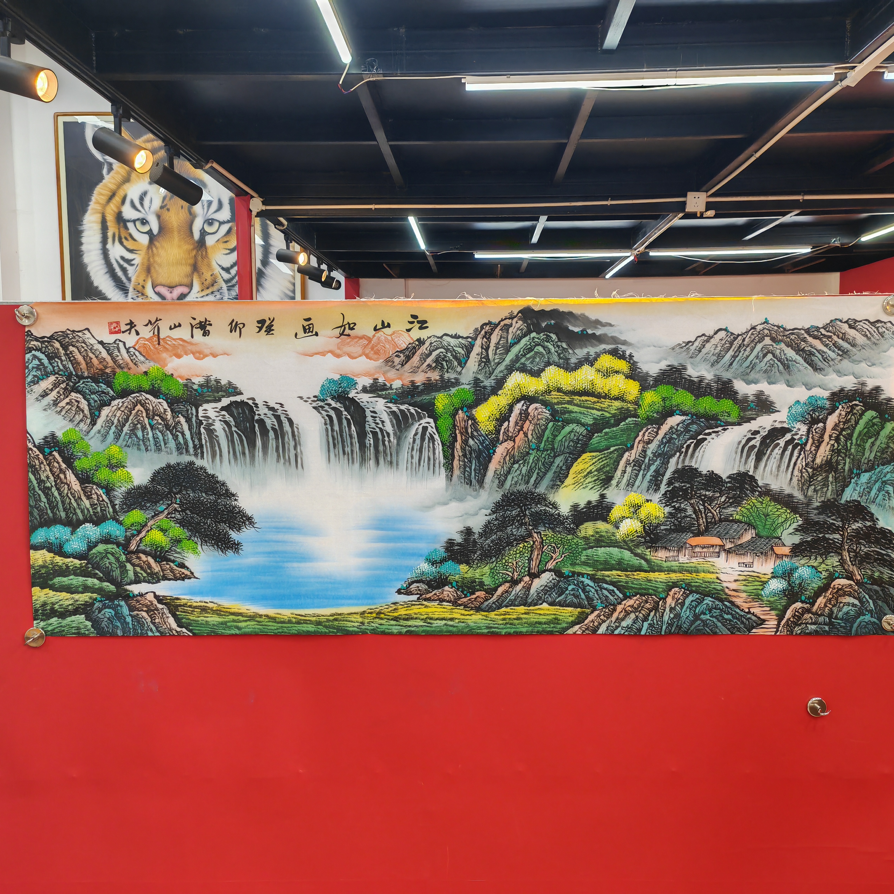 王正孝老师 绘画作品《江山如画》六尺 手绘