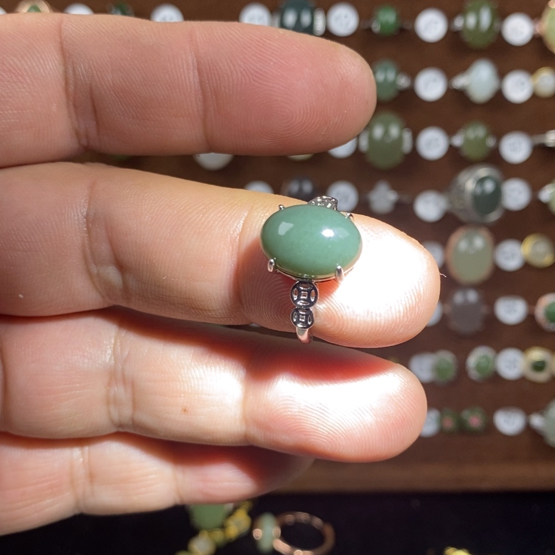 和田玉（青玉）戒指合金