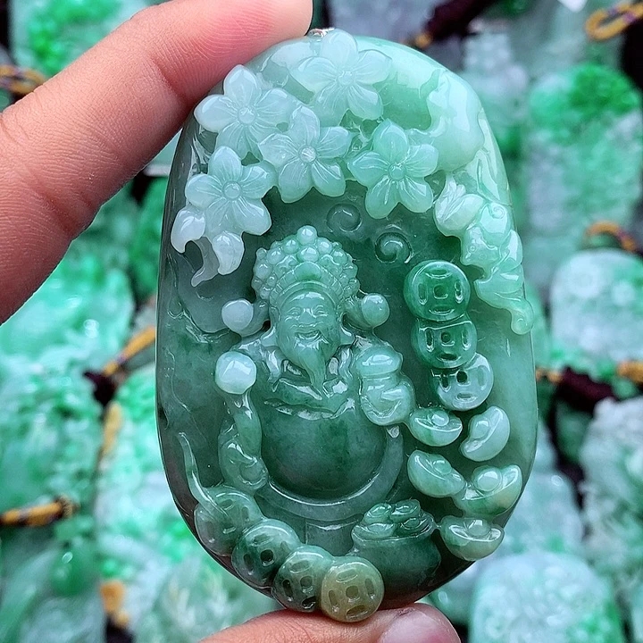 天然翡翠A货财神