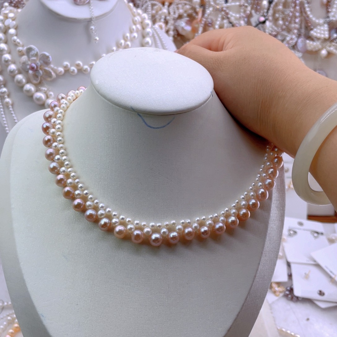 未镶嵌淡水珍珠耳饰纯*项链拍4