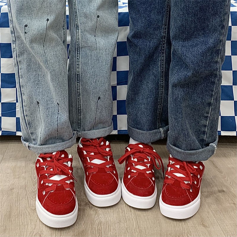 C-8高颜值湖水蓝情侣面包鞋女ins超火百搭运动校园休闲滑板鞋2024