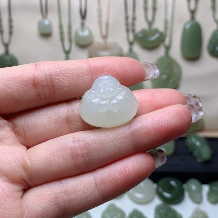 和田玉吊坠未镶嵌冰****u