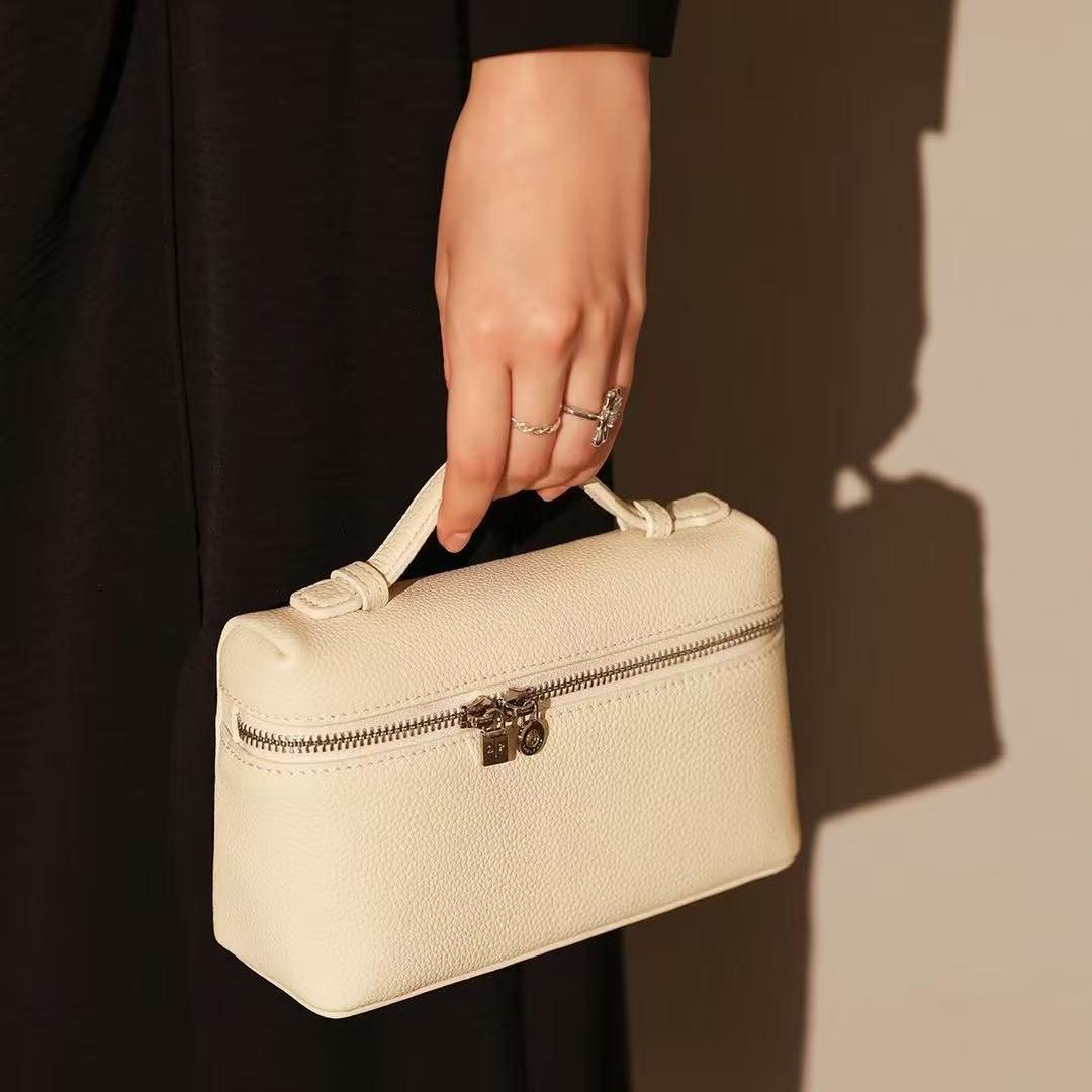 新款气质轻奢百搭时尚黑色复古手提包包菱格单肩斜挎包-BK