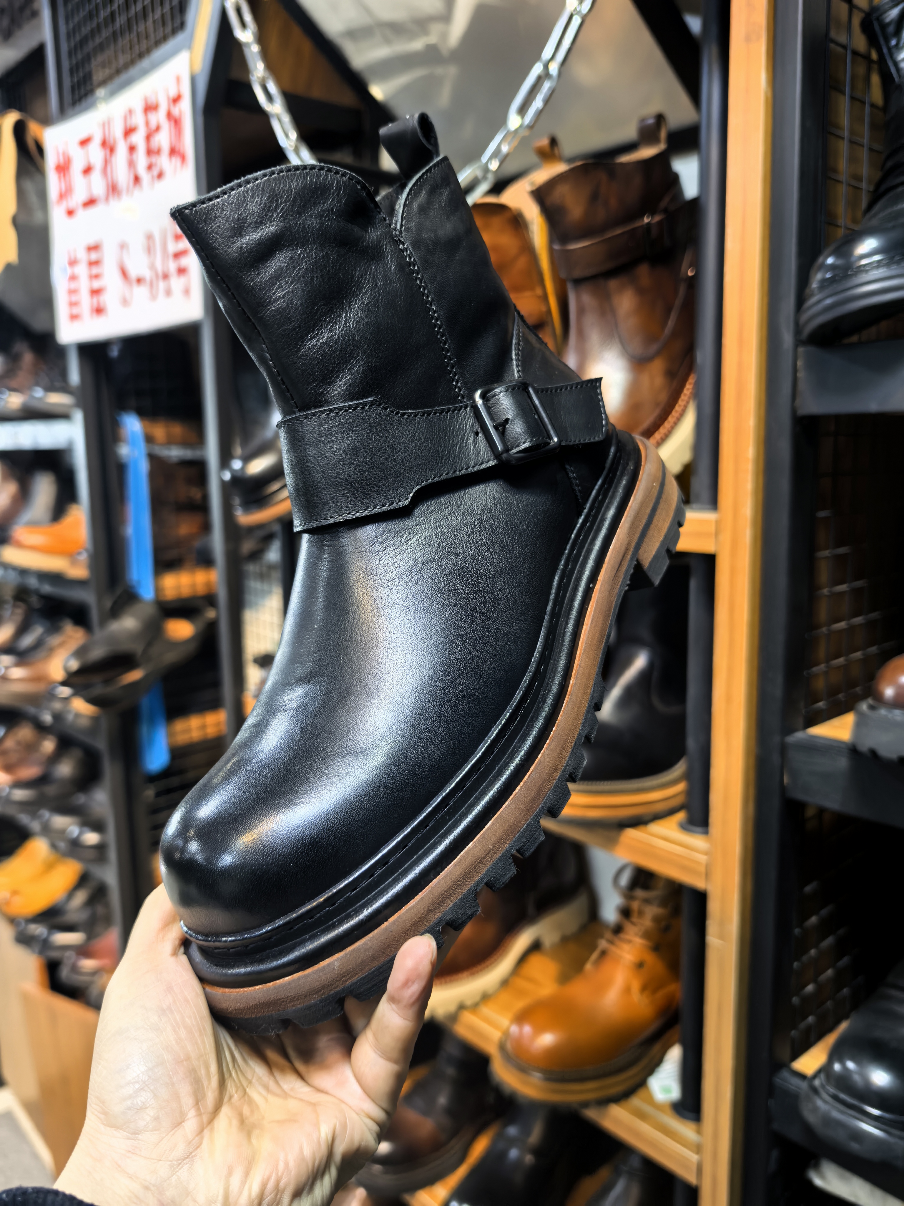 复古英伦风牛皮马丁短靴手工鞋百搭休闲时尚男鞋