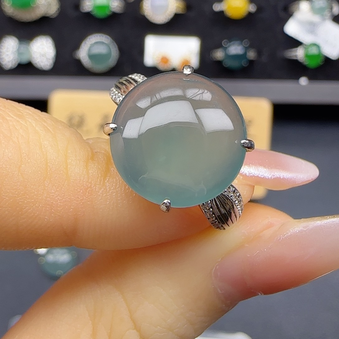 银S925镶嵌戒指翡翠