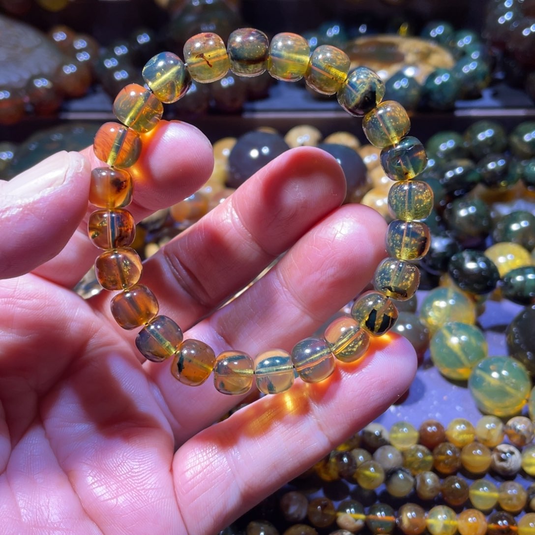 琥珀未镶嵌手链天然