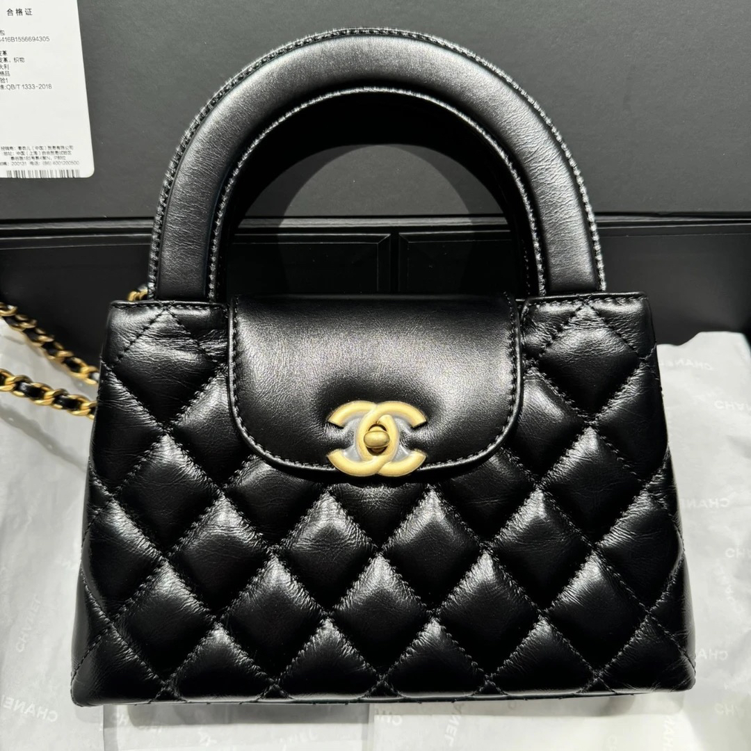 未使用 Chanel/香奈儿 黑金Kelly大号 25c 芯片款 链条芯片款