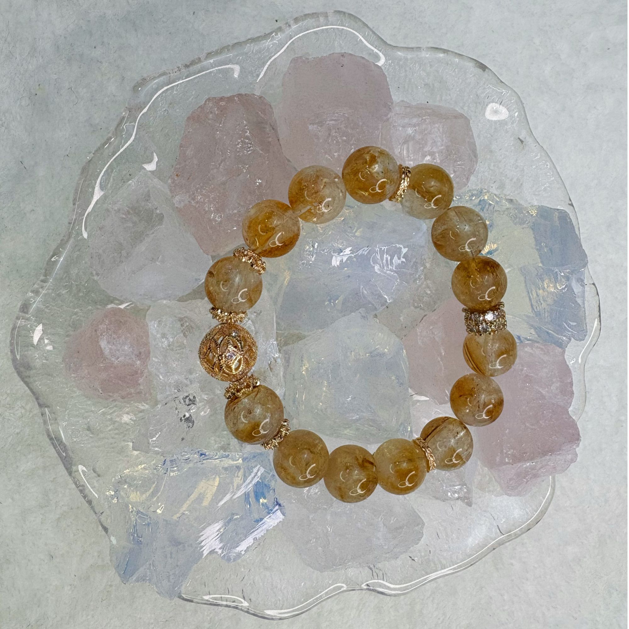 天然黄钛晶手链手串