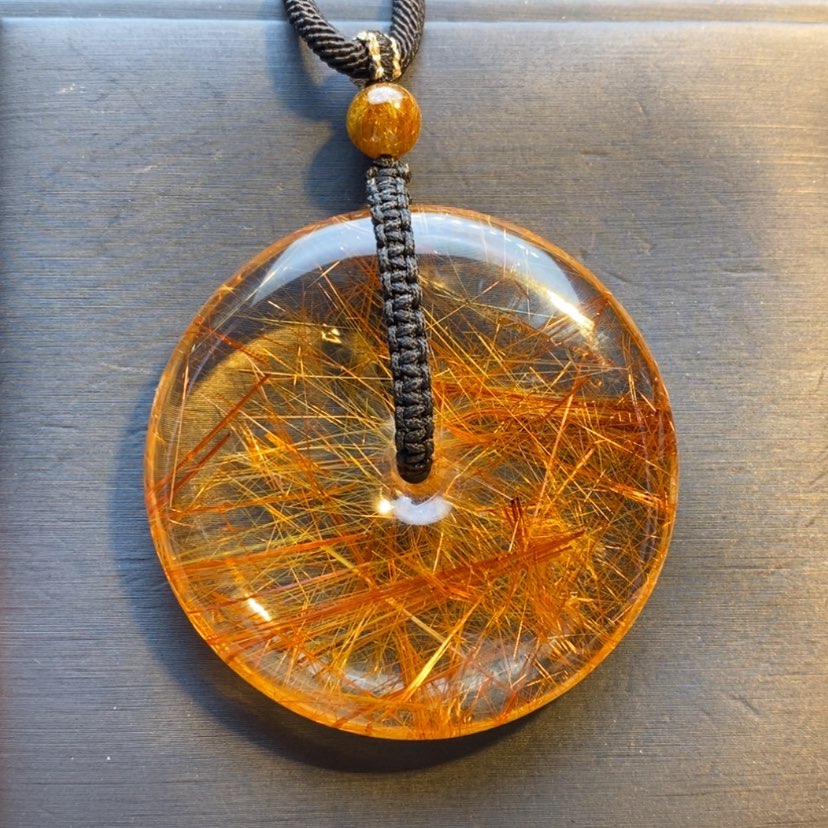 【闪购商品】水晶颈饰未镶嵌天然铜发晶平安扣吊坠