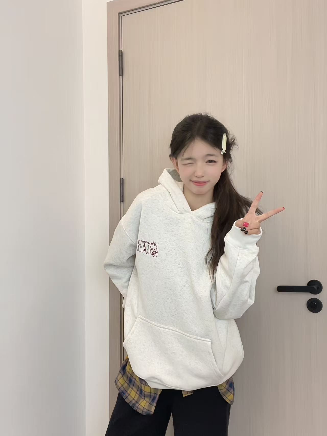 连帽常规卫衣保暖宽松型