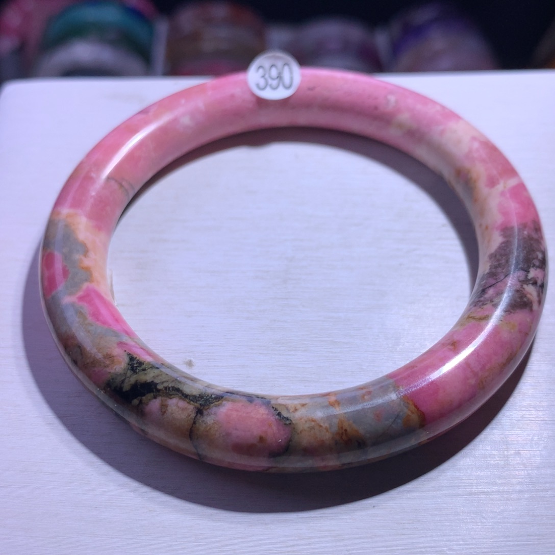 手镯水晶银S925镶嵌蔷薇62圈390