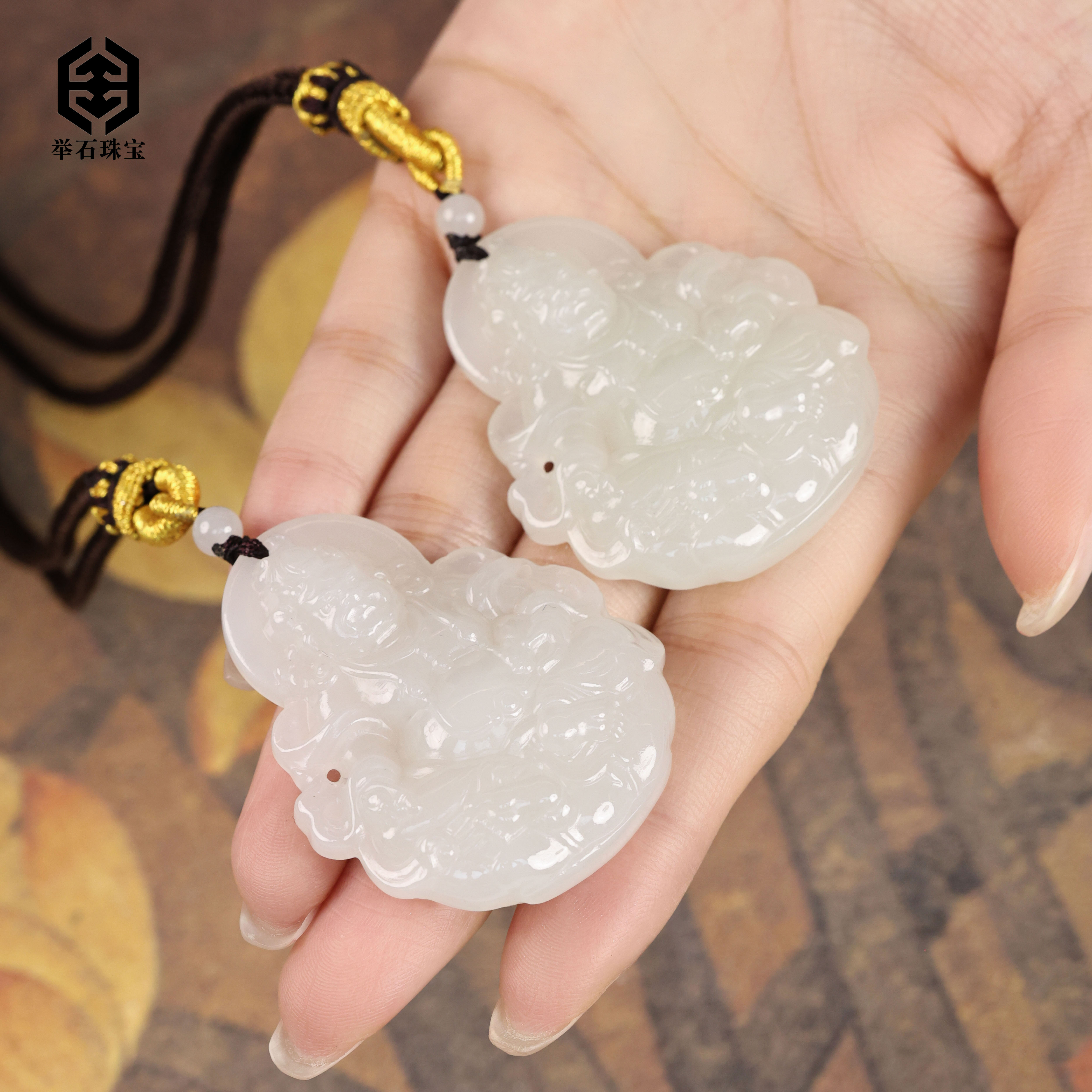 【举石珠宝】T1207-1980-47和田玉吊坠（一件/多样性发）F