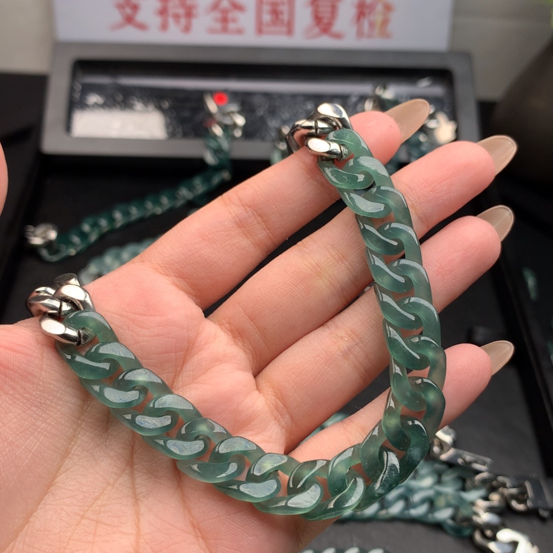 有***师翡翠未镶嵌手链002