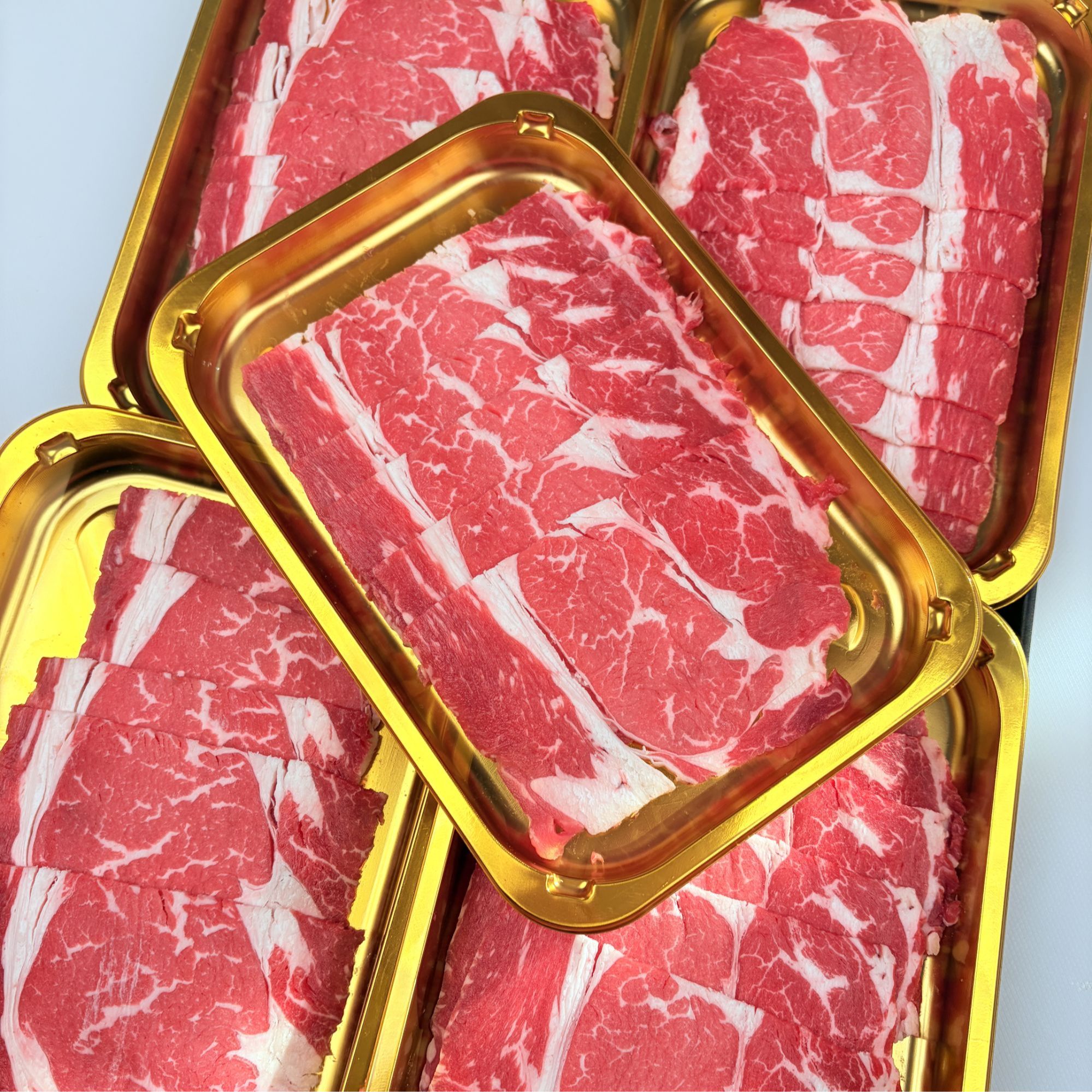 原切牛排雪花牛肉片澳洲原切M3谷饲雪花上脑牛排片适合火锅寿喜锅